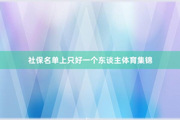 社保名单上只好一个东谈主体育集锦