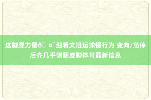 这脚踝力量🤯细看文班运球慢行为 变向/急停后齐几乎侧翻崴脚体育最新信息