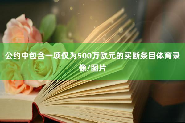 公约中包含一项仅为500万欧元的买断条目体育录像/图片